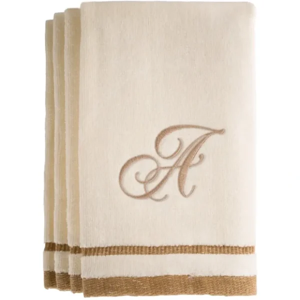 A - Cotton velour monogram towel - Ivory - cozylivehome.com | we sell a wide range of comfortable household items* Giftware