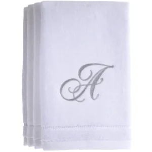 A - Cotton velour monogram towel - White - cozylivehome.com | we sell a wide range of comfortable household items* Giftware