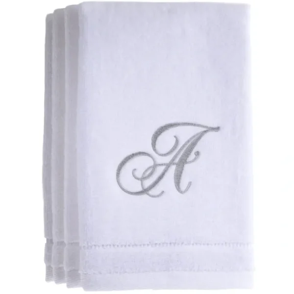 A - Cotton velour monogram towel - White - cozylivehome.com | we sell a wide range of comfortable household items* Giftware