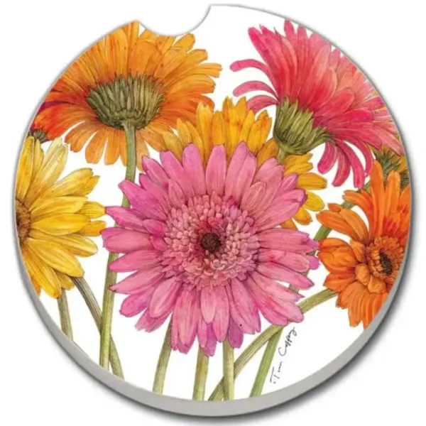 Shop All^ABSORBENT CAR COASTER GERBER DAISIES - cozylivehome.com | we sell a wide range of comfortable household items