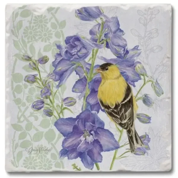 Shop All^ABSORBENT COASTER TUMBLED TILE DELPHINIUM BIRDHOUSE - cozylivehome.com | we sell a wide range of comfortable household items