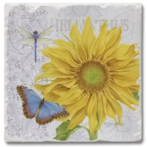 Shop All^ABSORBENT COASTER TUMBLED TILE SUNFLOWER - cozylivehome.com | we sell a wide range of comfortable household items