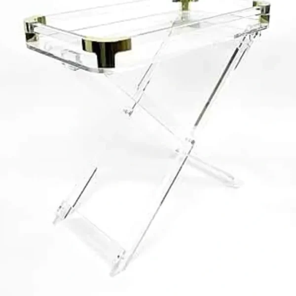 Shop All^977301 Acrylic Foldable Tray Side Table with Gold Edges - cozylivehome.com | we sell a wide range of comfortable household items