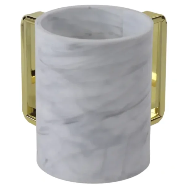 Shop All^60206 Acrylic Marble Washing Cup With Gold Handles - cozylivehome.com | we sell a wide range of comfortable household items
