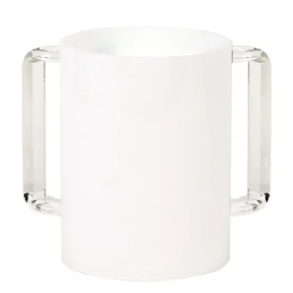 Shop All^57187 Acrylic wash cup white with clear handles - cozylivehome.com | we sell a wide range of comfortable household items