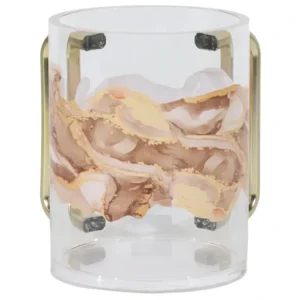 Shop All^60054 Acrylic Washcup Gold Handles Beige Marble - cozylivehome.com | we sell a wide range of comfortable household items