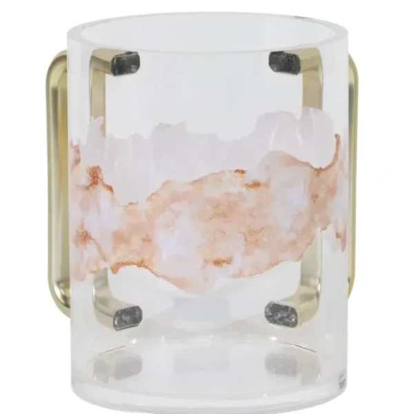 Shop All^183014 Acrylic Washcup Gold Handles Grey Marble - cozylivehome.com | we sell a wide range of comfortable household items