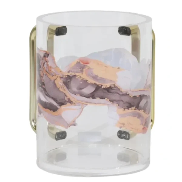 Shop All^183012 Acrylic Washcup Gold Handles Orange Marble - cozylivehome.com | we sell a wide range of comfortable household items