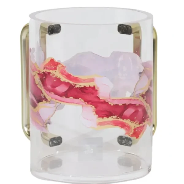 Shop All^183013 Acrylic Washcup Gold Handles Red Marble - cozylivehome.com | we sell a wide range of comfortable household items