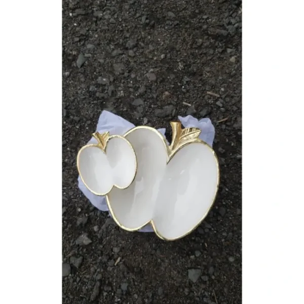 Shop All^AD2793 Two Apple Dish Gold/White - cozylivehome.com | we sell a wide range of comfortable household items
