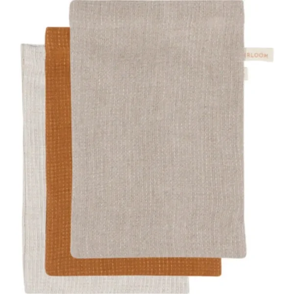 Shop All^Amber And Natural Linen Bath Mitts Set/3 - cozylivehome.com | we sell a wide range of comfortable household items
