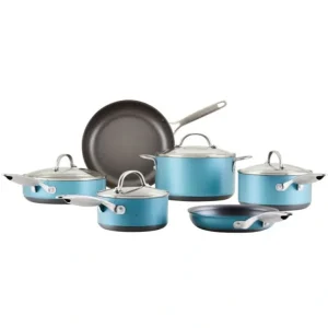 85115 Anolon 10-Piece Set 1.5 Qt. & 3 Qt. Saucepans with Lids 3 Qt. Sauté with Lid 6 Qt. Stockpot with Lid 8.25'' & 12'' Frying Pans Teal - cozylivehome.com | we sell a wide range of comfortable household items* Housewares
