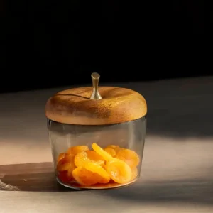 50678 APPLE GLASS & WOOD JAR - cozylivehome.com | we sell a wide range of comfortable household items* Giftware