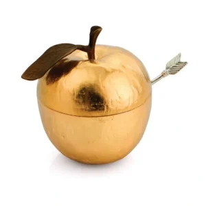 Shop All^110782 Apple Honey Pot with Spoon Goldtone - cozylivehome.com | we sell a wide range of comfortable household items