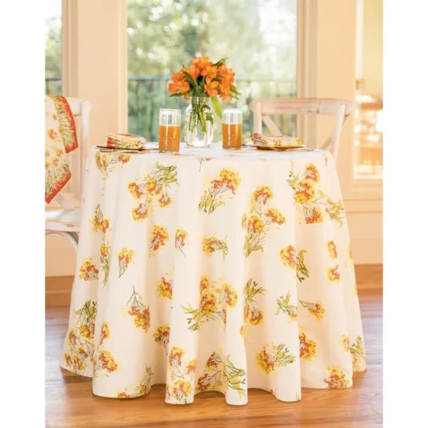 Shop All^APRIL CORNELL TABLECLOTH ROUND PRAIRIE FLOWER ECRU 88" - cozylivehome.com | we sell a wide range of comfortable household items
