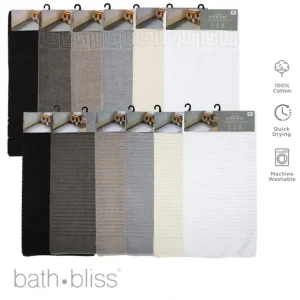 25737-BASIC 100% Cotton Bath Mat 20x30" - Stripe & - cozylivehome.com | we sell a wide range of comfortable household items* Housewares