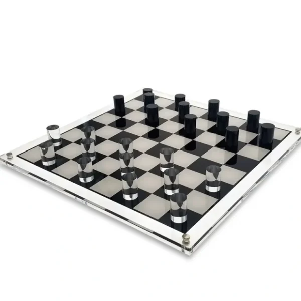 BBB42737 ACRYLIC CHECKERS SET - BLK/CLEAR - cozylivehome.com | we sell a wide range of comfortable household items* Giftware