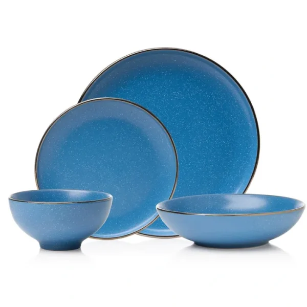 Shop All^87480 Beaumont Blue 16 Pc W Gold Rim - cozylivehome.com | we sell a wide range of comfortable household items