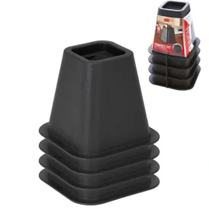 BED RISERS (patented) 4PK BLACK 6 INCH WITH PERFECT FIT WHEEL - cozylivehome.com | we sell a wide range of comfortable household items* Housewares