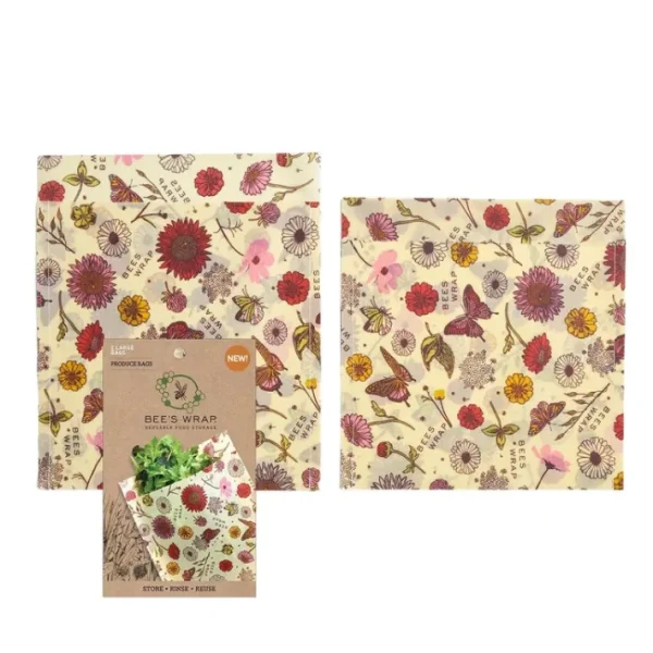 Shop All^BEE'S WRAP PRODUCE BAGS 2 PK VEGAN MEADOW MAGIC - cozylivehome.com | we sell a wide range of comfortable household items