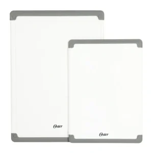 141088.02 Bergen 2 pc 14" X 10" & 11" X 8" Cutting Board - White W/ Grey Border - cozylivehome.com | we sell a wide range of comfortable household items* Housewares