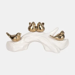 20414 14" Birds Sitting On Branch, White/gold - cozylivehome.com | we sell a wide range of comfortable household items* Giftware
