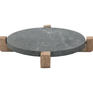 BLOOMINGVILLE MARBLE SERVING BOARD WITH MANGO WOOD STAND - cozylivehome.com | we sell a wide range of comfortable household items* Serveware