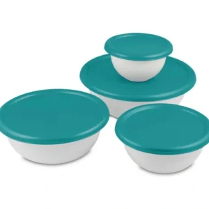 BOWL SET OF 4 w/COVERS-WHT/BLUE TOP - cozylivehome.com | we sell a wide range of comfortable household items* Housewares