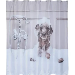 Shop All^Brown/Black Dog Bath Shower Curtain - cozylivehome.com | we sell a wide range of comfortable household items