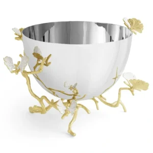 174502 BUTTERFLY GINKGO GOLD SRV BOWL - cozylivehome.com | we sell a wide range of comfortable household items* Giftware