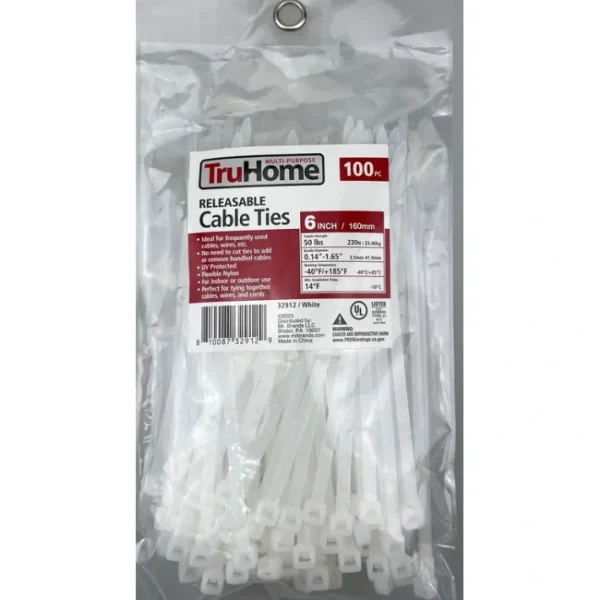 Shop All^6" Cable Ties, Clear, Releasable, 100 Ct. - cozylivehome.com | we sell a wide range of comfortable household items