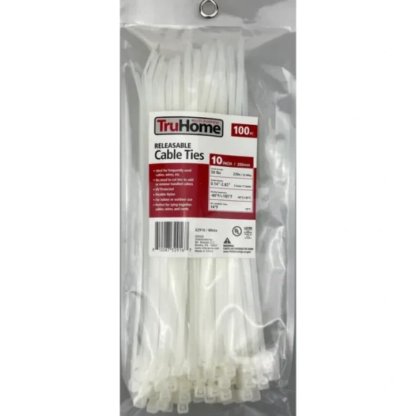 Shop All^10" Cable Ties, Clear, Releasable, 100 Ct. - cozylivehome.com | we sell a wide range of comfortable household items