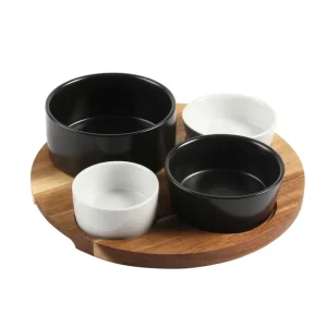 3917507 Cabo 5Pc Tapas Set Black/White - cozylivehome.com | we sell a wide range of comfortable household items* Giftware