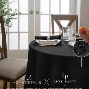 Shop All^Capri 70" Round Waterproof Tablecloth - Black - cozylivehome.com | we sell a wide range of comfortable household items
