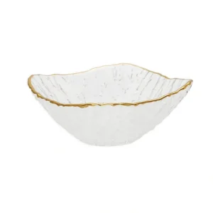 CB2525 Crushed Glass Square Soup Bowls with Gold - cozylivehome.com | we sell a wide range of comfortable household items* Giftware