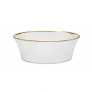 CB3667 Pebbled Glass Bowl Raised Rim with Gold Border - cozylivehome.com | we sell a wide range of comfortable household items* Giftware