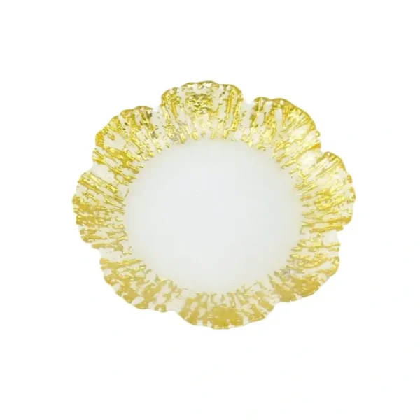 CDG519 Flower Shaped Plates-Scalloped-Gold-6.25"D - cozylivehome.com | we sell a wide range of comfortable household items* Giftware