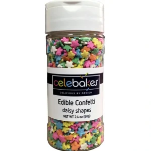 Celebakes Daisy Shapes Edible Confetti, 2.4 oz. - cozylivehome.com | we sell a wide range of comfortable household items* Foods