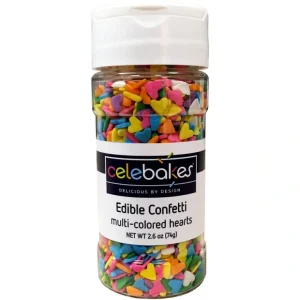 Celebakes Muli-Color Hearts Edible Confetti, 2.6 oz. - cozylivehome.com | we sell a wide range of comfortable household items* Foods