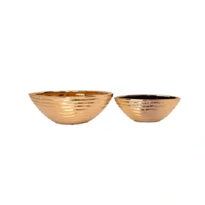 45782-2 Ceramic Oval Shape Shape Smooth Body Gold Finish 11.80"x4.75"x4.35"H - cozylivehome.com | we sell a wide range of comfortable household items* Giftware