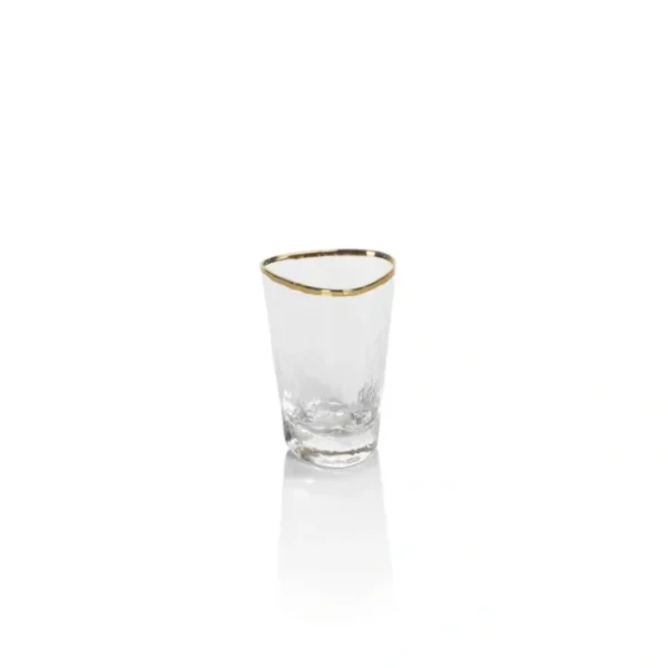 CH-5721 Aperitivo Triangular Shot Glass - Clear with Gold Rim - cozylivehome.com | we sell a wide range of comfortable household items* Giftware