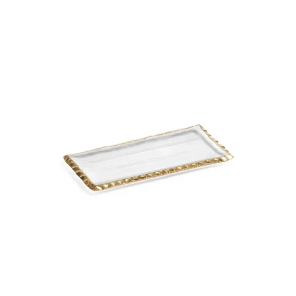 CH-5767 TEXTURED RECTANGULAR TRAY W/ JAGGED GOLD RIM -9 - cozylivehome.com | we sell a wide range of comfortable household items* Giftware