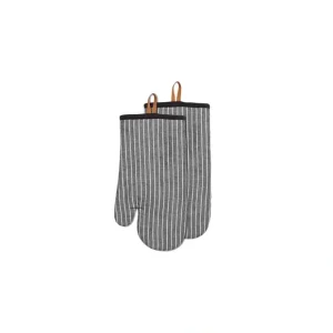 Chambray Stripe Oven Mitt Set of 2 Black - cozylivehome.com | we sell a wide range of comfortable household items* Housewares