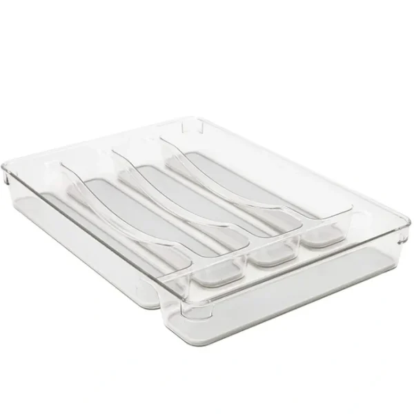 Shop All^5 Compartment Clear Cutlery Tray W. Grey Non Slip Interior - cozylivehome.com | we sell a wide range of comfortable household items