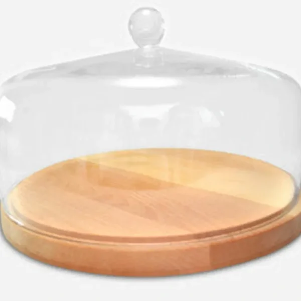COT-16-1174 Cake dome with wood base, Different Knob - cozylivehome.com | we sell a wide range of comfortable household items* Giftware