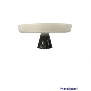CP3564 White Glass Cake Plate on Black Stem - cozylivehome.com | we sell a wide range of comfortable household items* Giftware