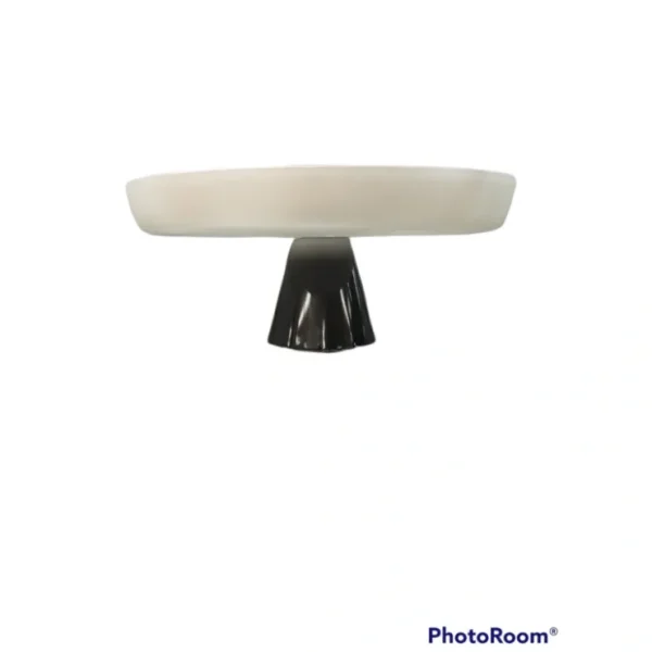 CP3564 White Glass Cake Plate on Black Stem - cozylivehome.com | we sell a wide range of comfortable household items* Giftware