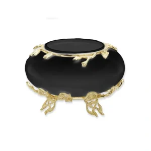 CRB2062B Black Glass Bowl with Gold Detail - 10"D x 6"H - cozylivehome.com | we sell a wide range of comfortable household items* Giftware