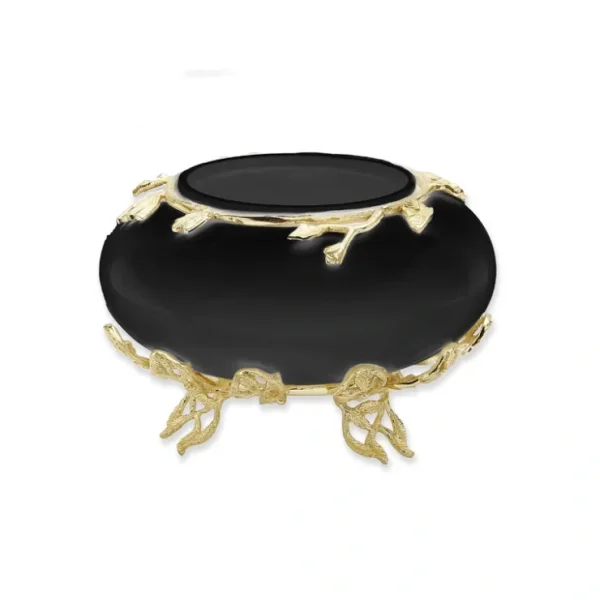 CRB2062B Black Glass Bowl with Gold Detail - 10"D x 6"H - cozylivehome.com | we sell a wide range of comfortable household items* Giftware
