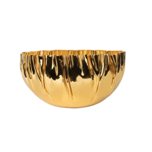 99007 CRUMPLED EDGE GOLD RD 10.5X5.5 - cozylivehome.com | we sell a wide range of comfortable household items* Giftware